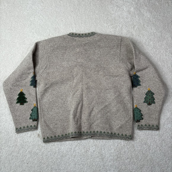 Design Options Philip & Jane Gordon Cardigan Sweater Large Beige Christmas Tree - Picture 7 of 7